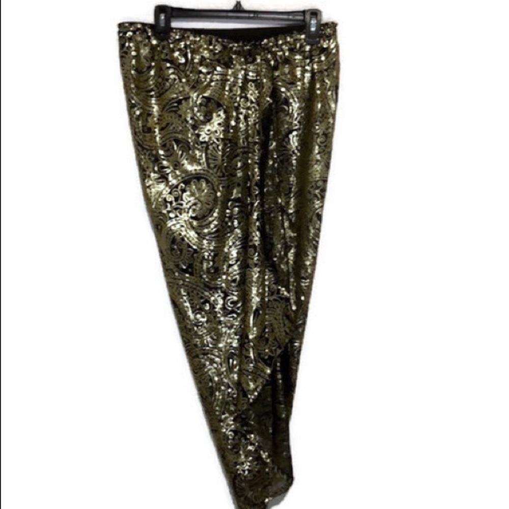 Vintage Gold and Black Midi Skirt